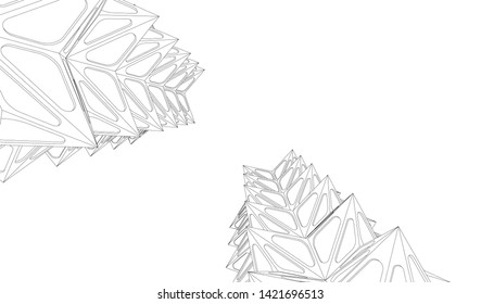 Futuristic architecture, vector 3d illustration