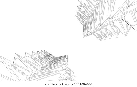Futuristic architecture, vector 3d illustration