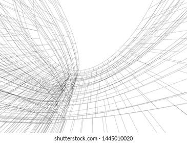 Futuristic architecture vector 3d illustration