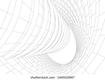 Futuristic architecture vector 3d illustration