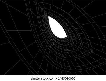 Futuristic architecture vector 3d illustration