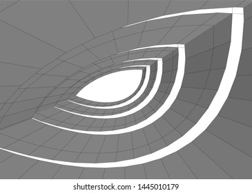 Futuristic architecture vector 3d illustration