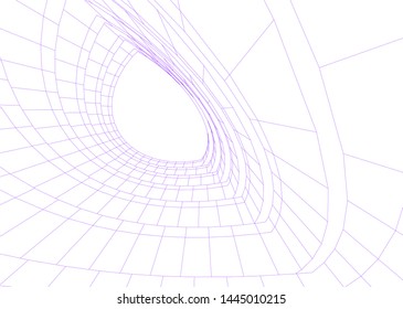 Futuristic architecture vector 3d illustration