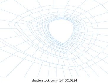 Futuristic architecture vector 3d illustration
