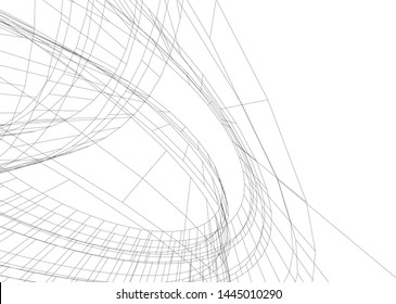 Futuristic architecture vector 3d illustration