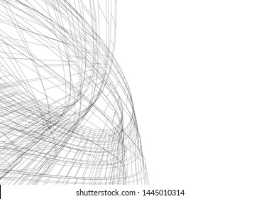 Futuristic architecture vector 3d illustration