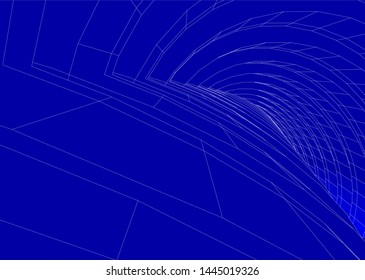 Futuristic architecture vector 3d illustration