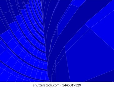 Futuristic architecture vector 3d illustration