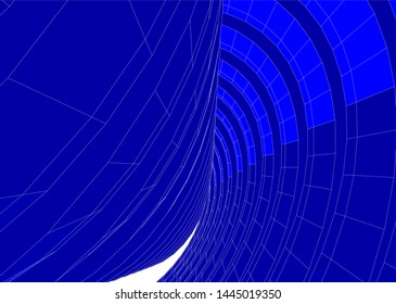Futuristic architecture vector 3d illustration