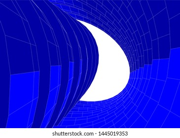 Futuristic architecture vector 3d illustration