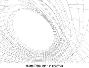 Futuristic architecture vector 3d illustration