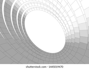 Futuristic architecture vector 3d illustration