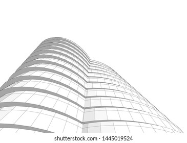Futuristic architecture vector 3d illustration