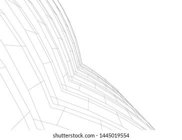 Futuristic architecture vector 3d illustration