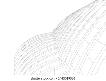Futuristic architecture vector 3d illustration