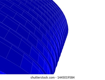 Futuristic architecture vector 3d illustration