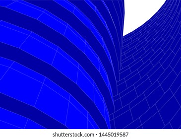 Futuristic architecture vector 3d illustration