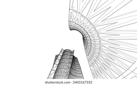 
Futuristic architecture vector 3d illustration