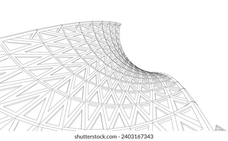 
Futuristic architecture vector 3d illustration