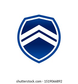 Futuristic Up Arrow Blue Shield Graphic