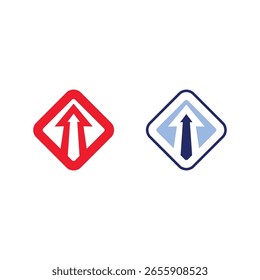 Vetor de logotipo de seta futurista com forma geométrica para identidade de empresa de tecnologia