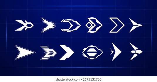 Futuristic arrow white. Vector illustration