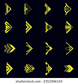 Futuristic Arrows Icons Design Set