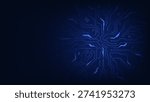 Futuristic artificial intelligence (AI) with a circuit board on a blue background. Circuit board components. Electronics and computer technology. Abstract semiconductor chip. Vector illustration.