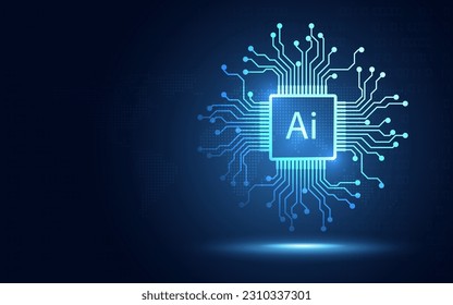 Futuristic Artificial intelligence AI power digital transformation abstract technology background. Innovative technology and big data concept. Vector illustration