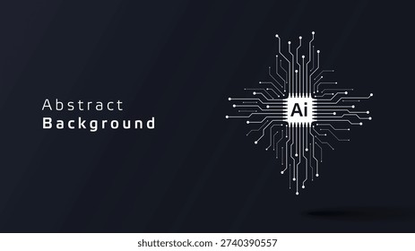 Futuristic Artificial Intelligence Design Concept with Digital Brain and Data Connections