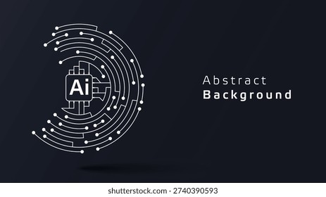 Futuristic Artificial Intelligence Design Concept with Digital Brain and Data Connections