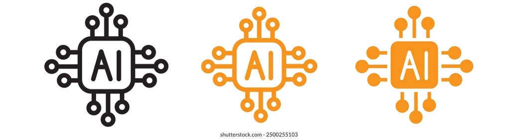 Futuristic Artificial Intelligence Icon for Innovative Technology and AI-Themed Designs
