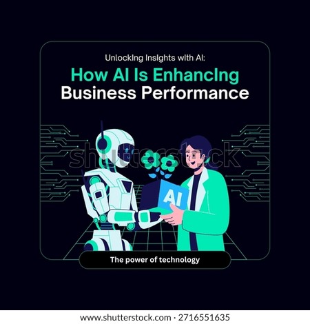 Futuristic Artificial Intelligence and Robotics Concept: Digital Transformation and AI Business Innovation Illustration