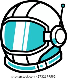 Futuristischer Astronaut Helm Maskottchen Vektor mit einem leuchtenden Cyan Visier für E-Sport-Gaming-Logos und Raum-Themen-Branding