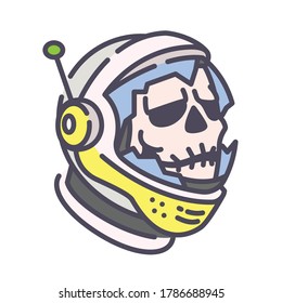 Futuristic astronaut helmet for space and galaxy element. Dead Astronaut