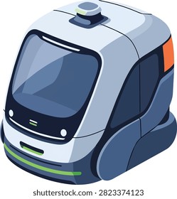 Futuristic Autonomous Shuttle Pod Vector Illustration for Smart City