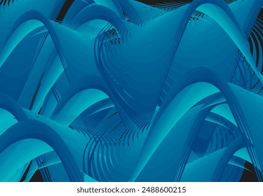 Futuristic backdrop in cold tones for interiors or covers. Blurred arch-shaped motifs for fashion trends, business concepts, scrapbooking, fabrics, textiles, tiles, prints, dynamic posters, etc. 