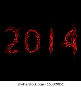 Futuristic background 2014 year, abstract wave. Vector 