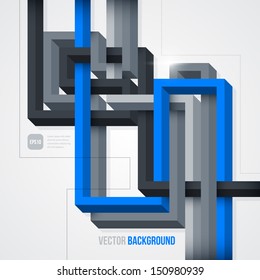 Futuristic background with 3d lines. EPS10.