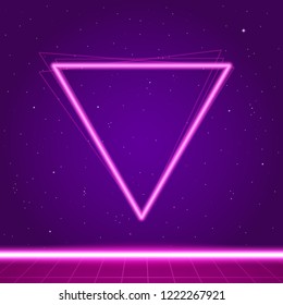 Futuristic background the 80`s. New retro wave. Cyberpunk. Vector illustration.