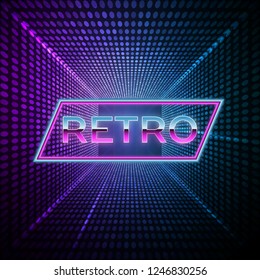 Futuristic background 80s style. Retro party