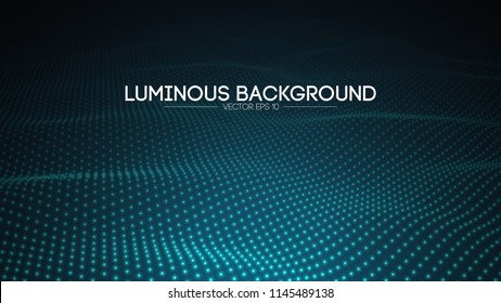 Futuristic background of abstract data for presentation. Abstract glowing waves. Big data. 3D rendering. EPS 10 vector illustration.