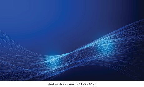 Fondo futurista con líneas de remolino abstracto y luz azul