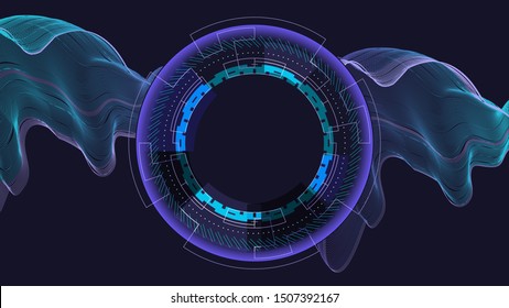 Futuristic background with abstract wave.