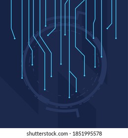 futuristic background blue with lines circuit electronics vector illustration design