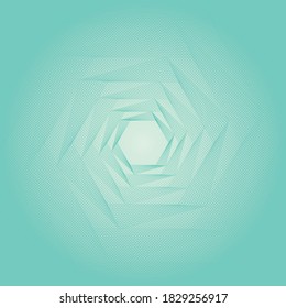 Futuristic background, blue lines-dots-green vortex