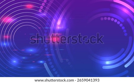 Futuristic background in blue tones with round elements and technological details. Ideal for high technologies, digital interfaces and innovations. Hi-tech presentations