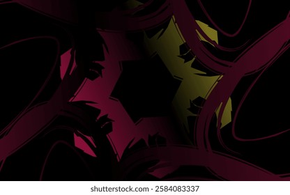 Futuristic background design with geometric patterns, Illustrations with star shapes and shadow effects give a modern and mysterious impression.