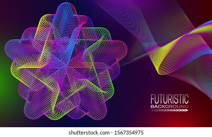 Futuristic background design with glowing lines shapes. Cyberspace style banner template.