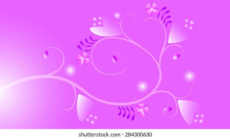 Futuristic background with flowers in pink tones